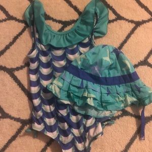 Gymboree 3T mermaid bathing suit and hat